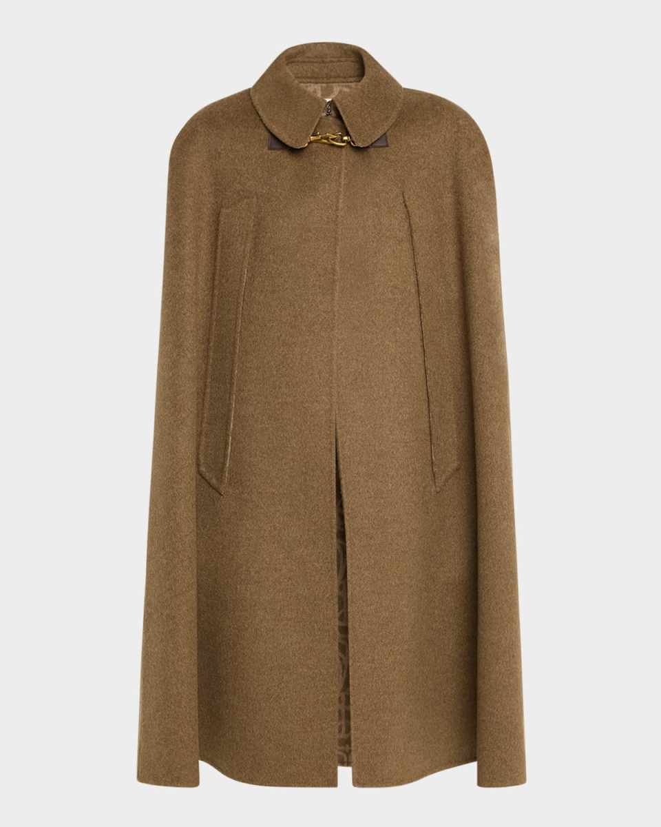 Clasp-Closure Wool-Cashmere Cap